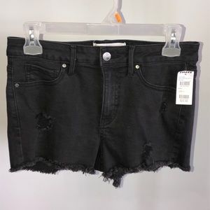Black Mid Rise Shorts